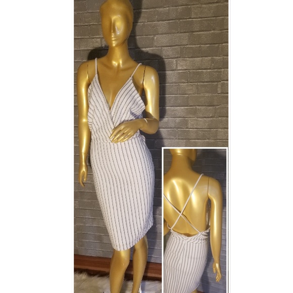 Dresses & Skirts - Plus size White black stripe body-con dress